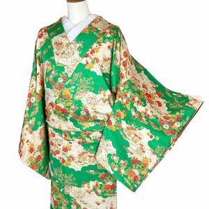 小紋 袷着物 着物 きもの カジュアル着物 リサイクル着物 kimono 中古 仕立て上がり 身丈161.5cm 裄丈66cm