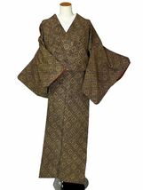 小紋 袷着物 着物 きもの カジュアル着物 リサイクル着物 kimono 中古 仕立て上がり 身丈155cm 裄丈62cm_画像3