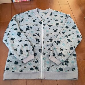セシール カーディガン 花 L グレー