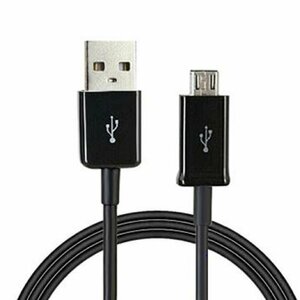 【vaps_4】MicroUSBケーブル 《1m》 《ブラック》 1A USB(A)オス - USB(Micro-B)オス データ転送 急速充電ケーブル 送込