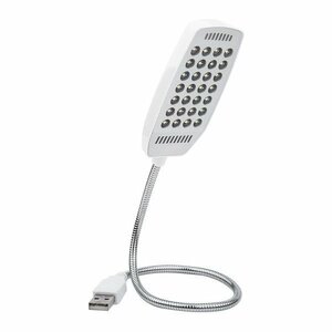 【vaps_2】28LED フレキシブル USBライト 《ホワイト》 角度調整 卓上ライト 照明 アーム スタンドライト 読書灯 ブックライト 送込