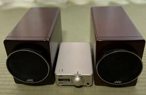 ◎JVC WOOD CONE SX-WD21（スピーカー）◎AX-D03SSD （アンプ）ウッドコーンスピーカー コンパクトアンプセット