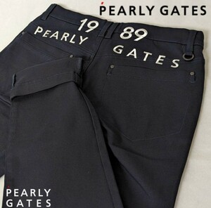 ★新品正規品 PEARLYGATES/パーリーゲイツメンズツイル ハイパワーコットンストレッチパンツ 5(L) ロングシーズン対応