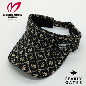 ★新品正規品秋冬 PEARLYGATES/ マスターバニー モノグラム柄バイザー 男女兼用 内側あったかフリース素材使用