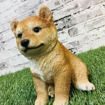 柴犬 子犬のオブジェ 置物 可愛い リアル アニマルオブジェ インテリア 動物 ガーデンオーナメント 玄関先 庭 雑貨 豆柴_画像4