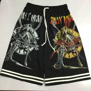 DBR3E. バンドデザインハーフパンツ フリーサイズ GNR ① ガンズアンドローゼズ GUNS N’ ROSES ショートパンツ ユニセックス