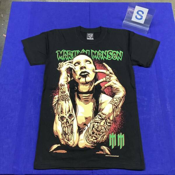 SR2A3. バンドTシャツ Sサイズ　Marilyn Manson ② マリリンマンソン　黒 半袖Tシャツ
