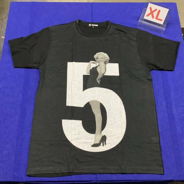 DBR7C2. デザインTシャツXL サイズ　Marilyn Monroe ① マリリンモンロー　半袖 黒