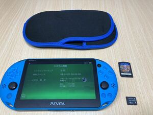 極上美品　PSVITA2000アクアブルー　メモリースティック16GBドラクエヒーローズ2つき　SONY ソニー PlayStation Vita PCH 