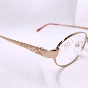2B210 新品 眼鏡 メガネフレーム チタン ブランド ソニアリキエル 52□16 135 12.5g オーバル フルリム 赤 金 シンプル 女性 レディース の画像8