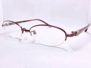 4B238 新品 眼鏡 メガネフレーム チタン ブランド プライベートレーベル 49□17 135 17.5g オーバル ハーフリム シンプル 女性 レディース