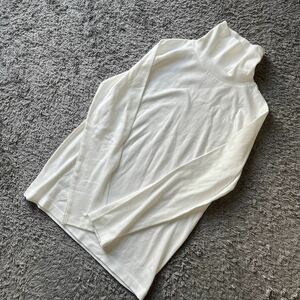 大きいサイズ♪無印良品★MUJI★ハイネックシンプル長袖Tシャツオフ白XL★新品2