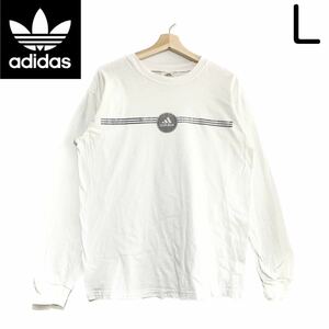  импорт б/у одежда adidas Adidas long T белый Performance Logo футболка с длинным рукавом 