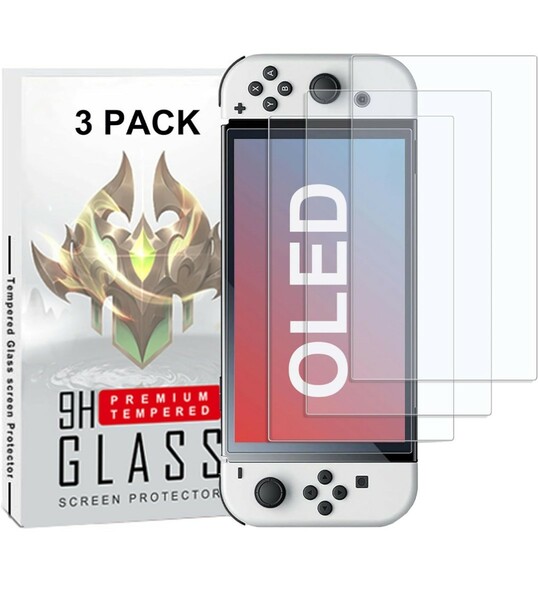 y012925fm rapell ガラス スクリーン プロテクター Nintendo Switch 対応 OLED プレミアム 強化ガラス スクリーンプロテクター 3枚パック