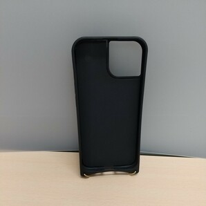 y012605fm iPhone 15 用 ケース カード収納 スタンド機能 ミラー付き 肩掛け ショルダー ストラップ 付きブラックの画像4
