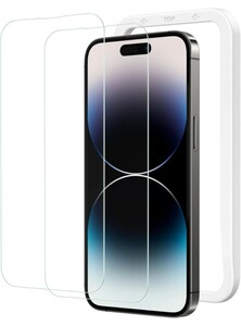 y012208fm NIMASO ガラス フィルム iPhone 14 Pro Max 用 保護 フィルム ガイド枠 付き 2枚セット 