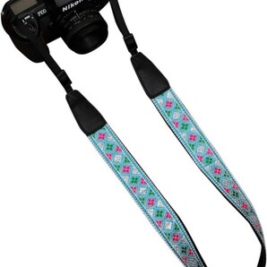 y012413fm カムイン ( cam-in ) カメラ ストラップ 刺繍 シリーズ 汎用型 コットン