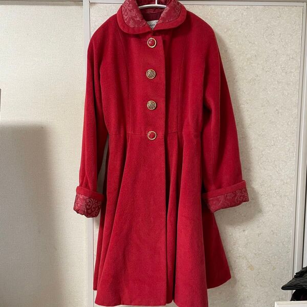 !最終値下げ!Christian Dior 70s 80s vintage 赤 古着 アウター ステンカラーコート ロングコート