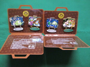 モンスターズインク　ドナルドダッグ　Disney　ピンバッチ　　４個セット　トラベルバッグデザイン　ミッキーマウス　シルエットピンバック