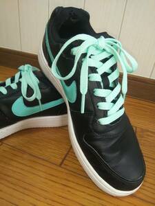 即決送料込！*ティファニー風ペイントカスタムスニーカー＊ レディース 24cm ナイキ エバノン ロー / Nike EBERNON LOW (AQ177-001)