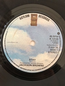 ■UKオリジ7■JACKSON BROWNE-ジャクソン・ブラウン/STAY b/w ROSIE 1977年 英ASYLUM 音圧抜群 CS付 EX！