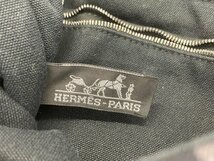 HERMES エルメス ハンドバッグ フールトゥ PM コットン キャンバス トートバッグ フランス製 ブラック グレー 【CAAX8048】_画像7