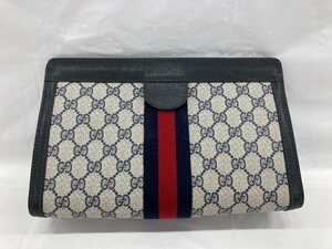 GUCCI シェリーライン クラッチバッグ セカンドバッグ 64・014・2125・28 ネイビー イタリア製【CAAX8062】