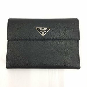 PRADA　プラダ　サフィアーノ　三つ折り財布　ブラック【BLBB3044】