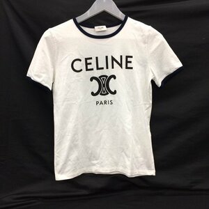 CELINE セリーヌ 半袖Tシャツ コットン ホワイト サイズXS【CAAK5077】