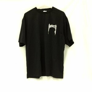 BURBERRY バーバリー 半袖Tシャツ コットン ロゴプリント サイズM ブラック【CAAL5019】