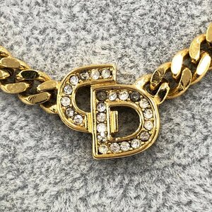 Christian Dior ディオール CDロゴ メッキ ネックレス【CAAD6030】
