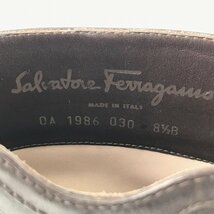 Salvatore Ferragamo サルヴァトーレフェラガモ ガンチーニ レザーショートブーツ OA 1986 030 サイズ8 1/2B　箱あり【BLBB4028】_画像7