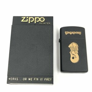 ZIPPO　ジッポー　オイルライター　シンガポール　ブラック　ケース付き【BLBB3012】