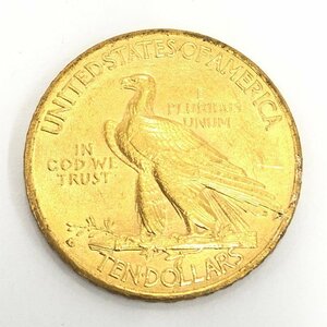 K21.6　アメリカ　インディアン金貨　10ドル　1910　総重量16.7g【CAAF6032】