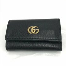 GUCCI グッチ キーケース 黒 レザー マーモント 6連【CAAO2066】_画像1