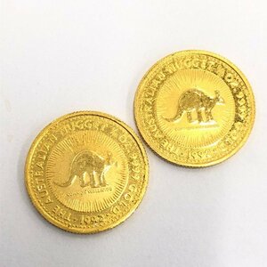 K24IG　オーストラリア　カンガルー金貨　1/10oz　1992　2枚まとめ　総重量6.3g【CAAQ6049】