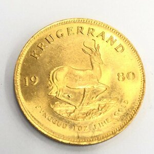 K22　南アフリカ共和国　クルーガーランド金貨　1oz　1980　総重量33.9g【CAAQ6012】