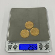 K22 クルーガーランド金貨 1/4オンス 3枚セット 総重量25.4g【CAAX3079】_画像9