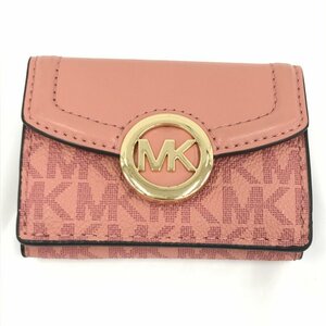 MICHAEL KORS マイケルコース 三つ折り財布 コンパクト財布 PVC×レザー プラム ピンク系 レディース【CAAY3061】