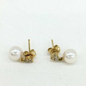 MIKIMOTO ミキモト パールピアス K18刻印 2.3g ケース付き【CAAY4008】