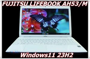 【爆速 Quad Core i7/メモリ8GB/ストレージ1TB】Windows11 ｖ23H2【FUJITSU LIFEBOOK AH53/M】Webカメラ/Blu-ray/B_5075