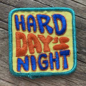 60's 70's ヴィンテージ　vintage ワッペン　ビートルズ　ヒッピー　ジョンレノン　HARD DAY'S NIGHT デッドストック