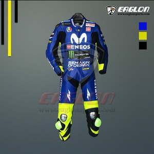 海外 送料込み 　高品質　バレンティーノ・ロッシ　amaha MotoGP 2018 レーシングレザースーツ 　 サイズ各種　本革　レプリカ