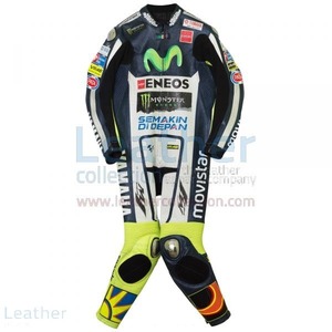 海外 送料込み 　高品質　バレンティーノ・ロッシ 　MOVISTAR YAMAHA MOTOGP 2015 レーシングレザースーツ 　 サイズ各種　本革　レプリカ