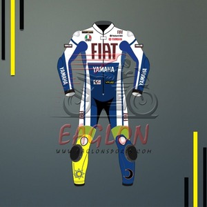 海外 送料込み 　高品質　バレンティーノ・ロッシ　 FIAT Yamaha Motogp 2009　レーシングレザースーツ 　 サイズ各種　本革　レプリカ