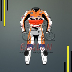 海外 送料込み 　高品質　マルク・マルケス Honda Repsol Motogp 2014 レーシングレザースーツ 　 サイズ各種　本革　レプリカ