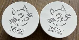 〈 TIFFANY 〉　ティファニー@CAT STREET　キャットストリート　期間限定カフェ（終了）にて販売の猫柄クッキー缶（中身なし）　２個