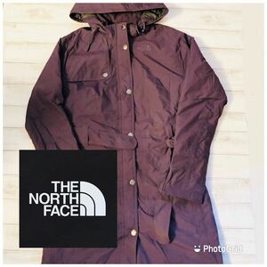 ノースフェイス　THE NORTH FACE XS ナイロン　中綿　ロングパーカー　ロングコート　バイオレット