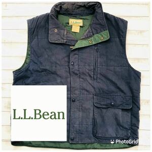 ビッグサイズ　エルエルビーン　L.L.Bean XL 中綿ベスト　ワークジャケット　ネイビー