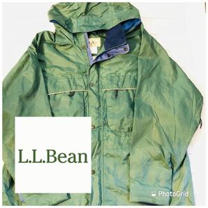 ビッグサイズ　エルエルビーン　L.L.Bean XL 裏メッシュ　ナイロン　マウンテンパーカー　マンパー　グリーン